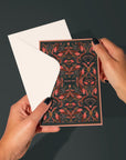 Thank You | Bright Mahogany Filigree | Greeting Card