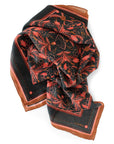 Silk Cotton Scarf | Medium | Bright Mahogany Filigree