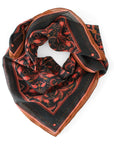 Silk Cotton Scarf | Medium | Bright Mahogany Filigree