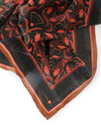Silk Cotton Scarf | Medium | Bright Mahogany Filigree