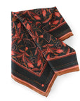 Silk Cotton Scarf | Medium | Bright Mahogany Filigree
