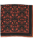 Silk Cotton Scarf | Medium | Bright Mahogany Filigree