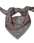 Silk Cotton Scarf | Medium | Blue Rose Filigree