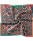 Silk Cotton Scarf | Medium | Blue Rose Filigree