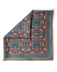 Silk Cotton Scarf | Medium | Blue Rose Filigree