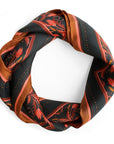 100% Silk Twill Scarf | Medium | Bright Mahogany Filigree