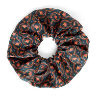 Silk Scrunchie | Blue Rose Filigree