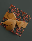 Floral Filigree Gift Wrap : Bright Mahogany