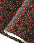 Floral Filigree Gift Wrap : Bright Mahogany