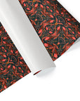 Floral Filigree Gift Wrap : Bright Mahogany