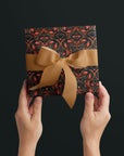 Floral Filigree Gift Wrap : Bright Mahogany