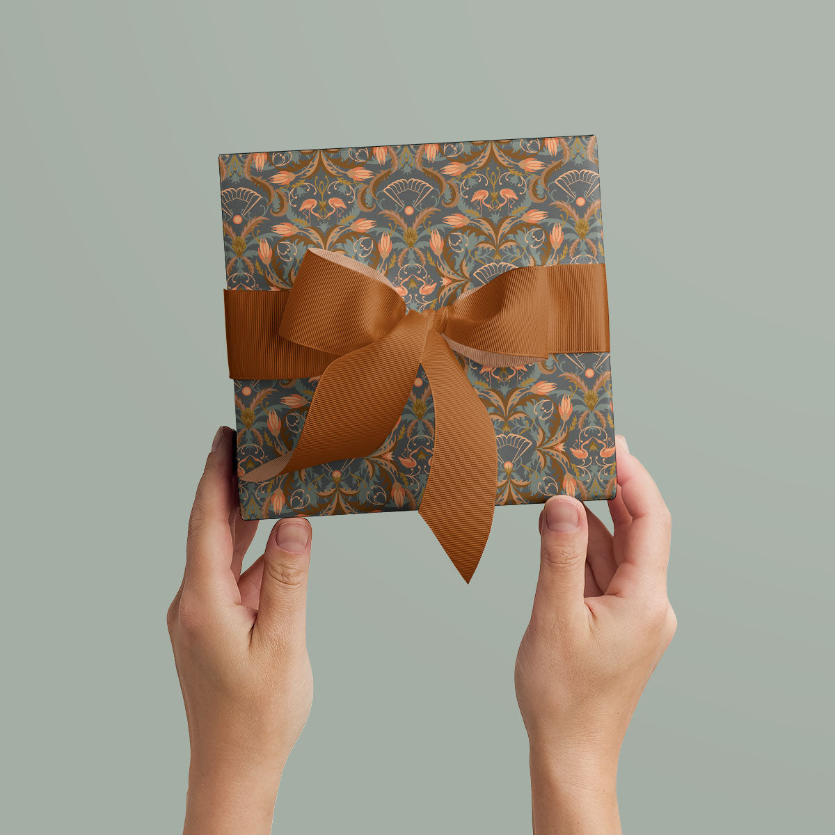 Silk Cotton Scarf | Medium | Apricot Filigree