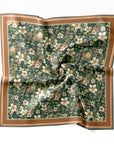 Silk Cotton Scarf: Anemone Floral in Lake Blue