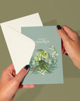 "Season's Greetings" Light Blue Floral Greeting Card