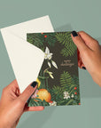 "Happy Holidays" Moss Winter Citrus Botanicals Greeting Card