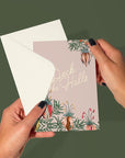 "Deck the Halls" Floral Ornament Greeting Card