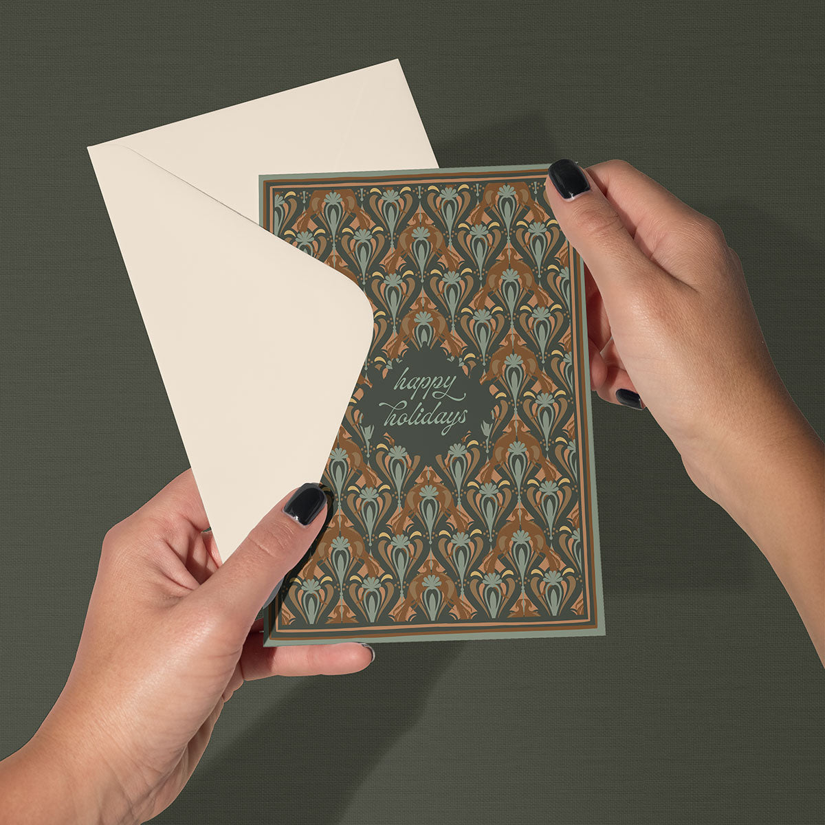 Holiday | Pheasant Filigree in Azure | Greeting Card