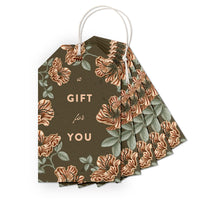 Gift Tag | Rose Border | Rust
