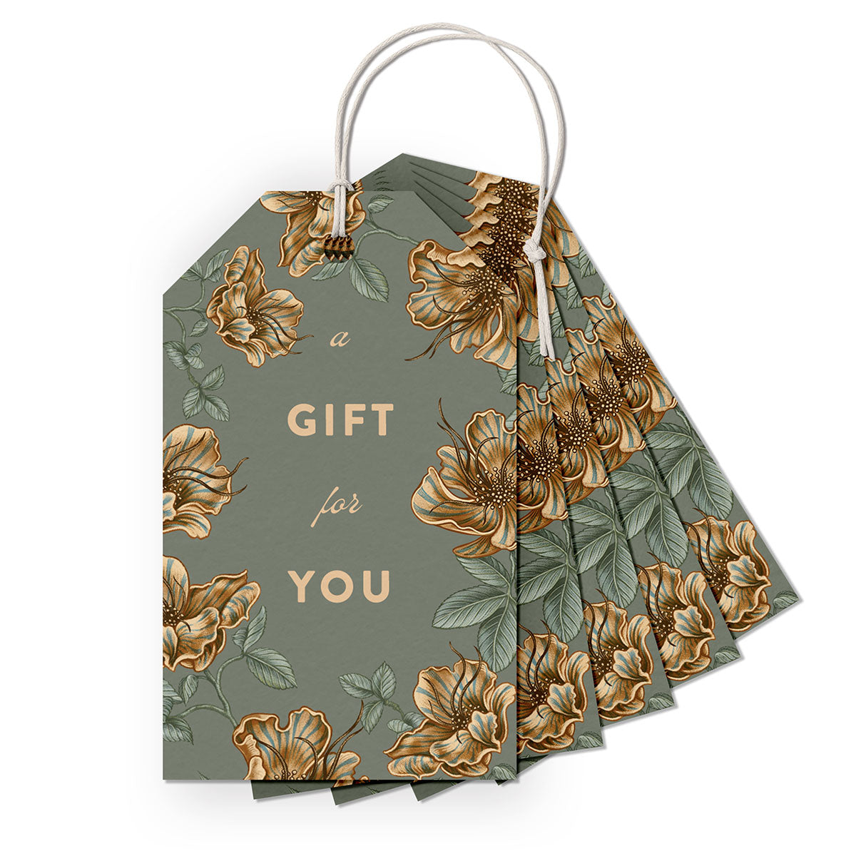 Gift Tag | Rose Border | Azure