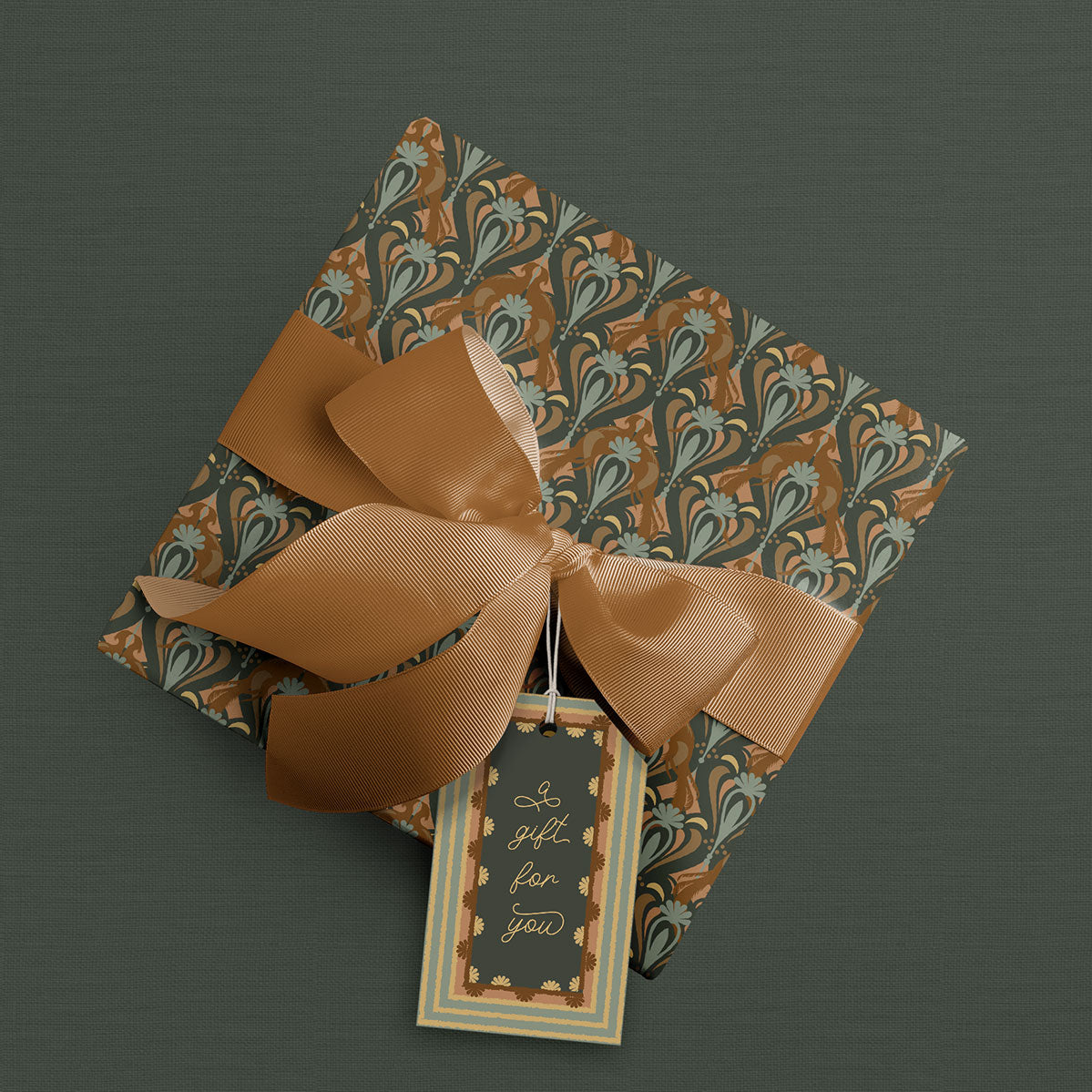 Gift Wrap | Pheasant Filigree | Azure