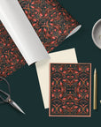 Floral Filigree Gift Wrap : Bright Mahogany