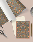 Floral Filigree Gift Wrap : Apricot