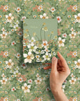 Thank You Anemone Floral Greeting Card - Ceylon Green