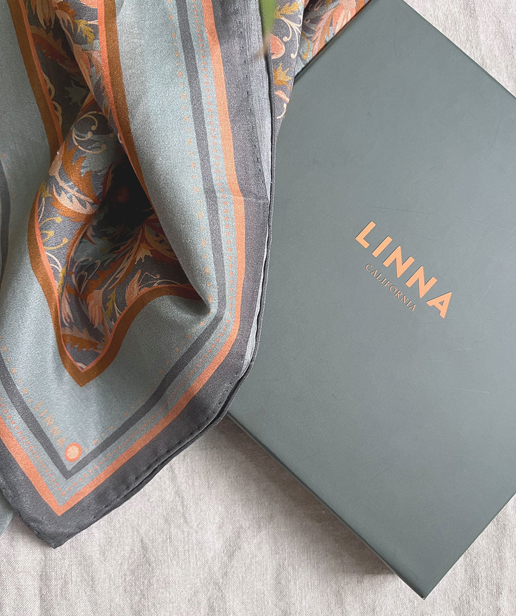 Silk Cotton Scarf | Medium | Apricot Filigree