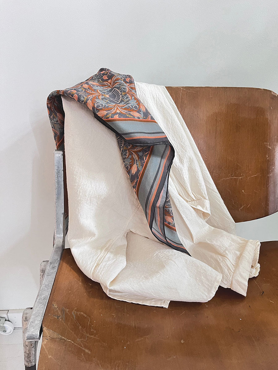 Silk Cotton Scarf | Medium | Apricot Filigree