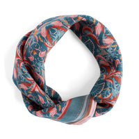 Silk Cotton Scarf | Medium | Blue Rose Filigree