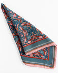 Silk Cotton Scarf | Medium | Blue Rose Filigree