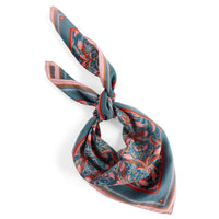Silk Cotton Scarf | Medium | Blue Rose Filigree