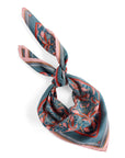 Silk Cotton Scarf | Medium | Blue Rose Filigree