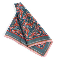 Silk Cotton Scarf | Medium | Blue Rose Filigree