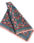 Silk Cotton Scarf | Medium | Blue Rose Filigree