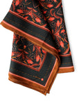 100% Silk Twill Scarf | Medium | Bright Mahogany Filigree