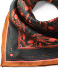 100% Silk Twill Scarf | Medium | Bright Mahogany Filigree