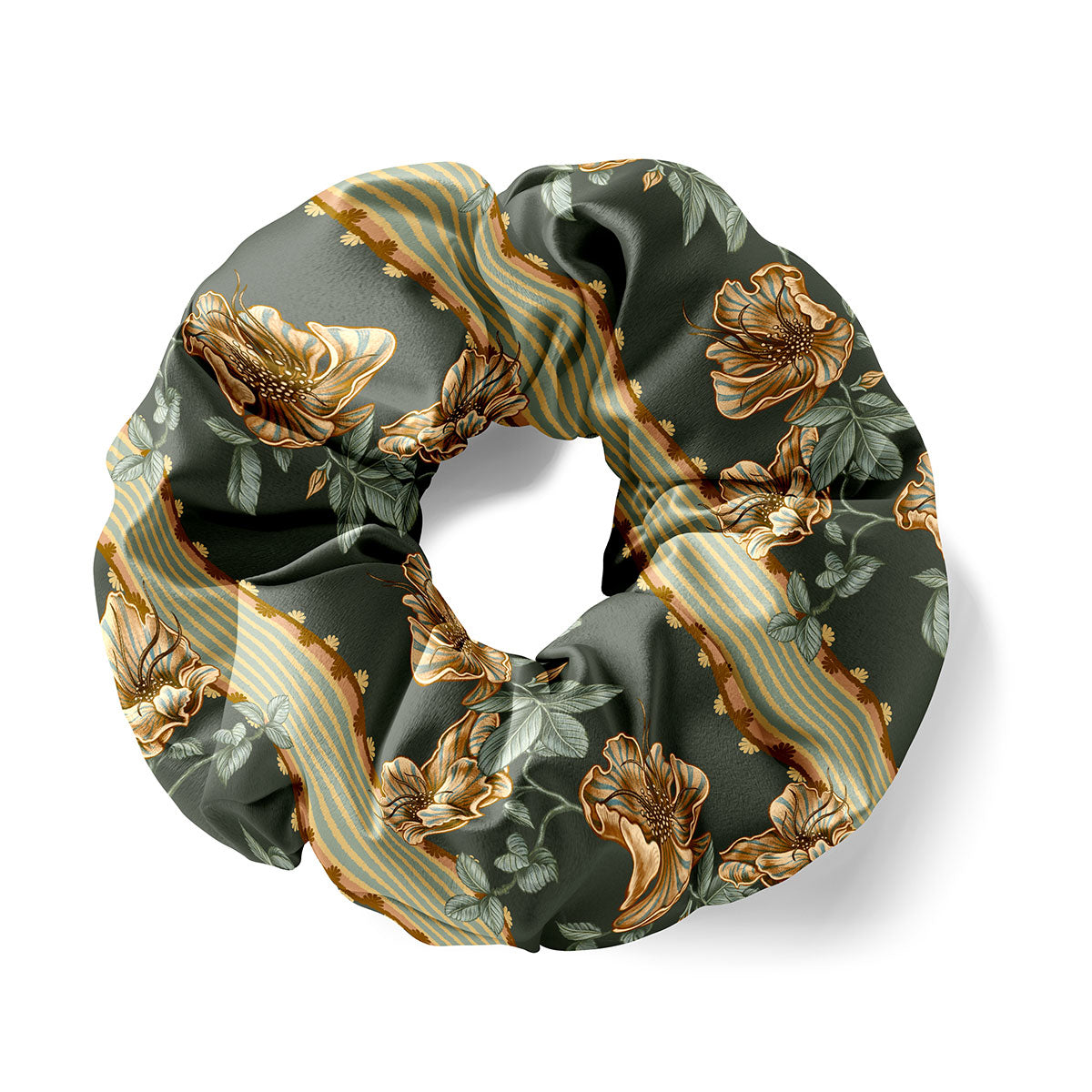 Silk Scrunchie | Orchard Bordure | Azure