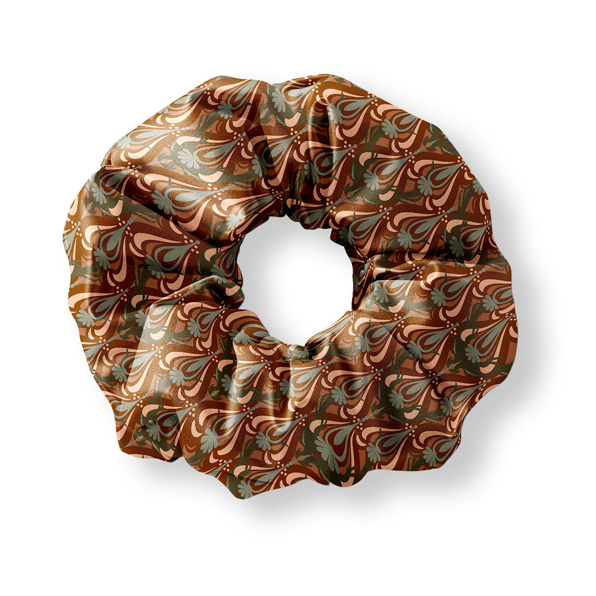 Silk Scrunchie | Orchard Filigree Rust