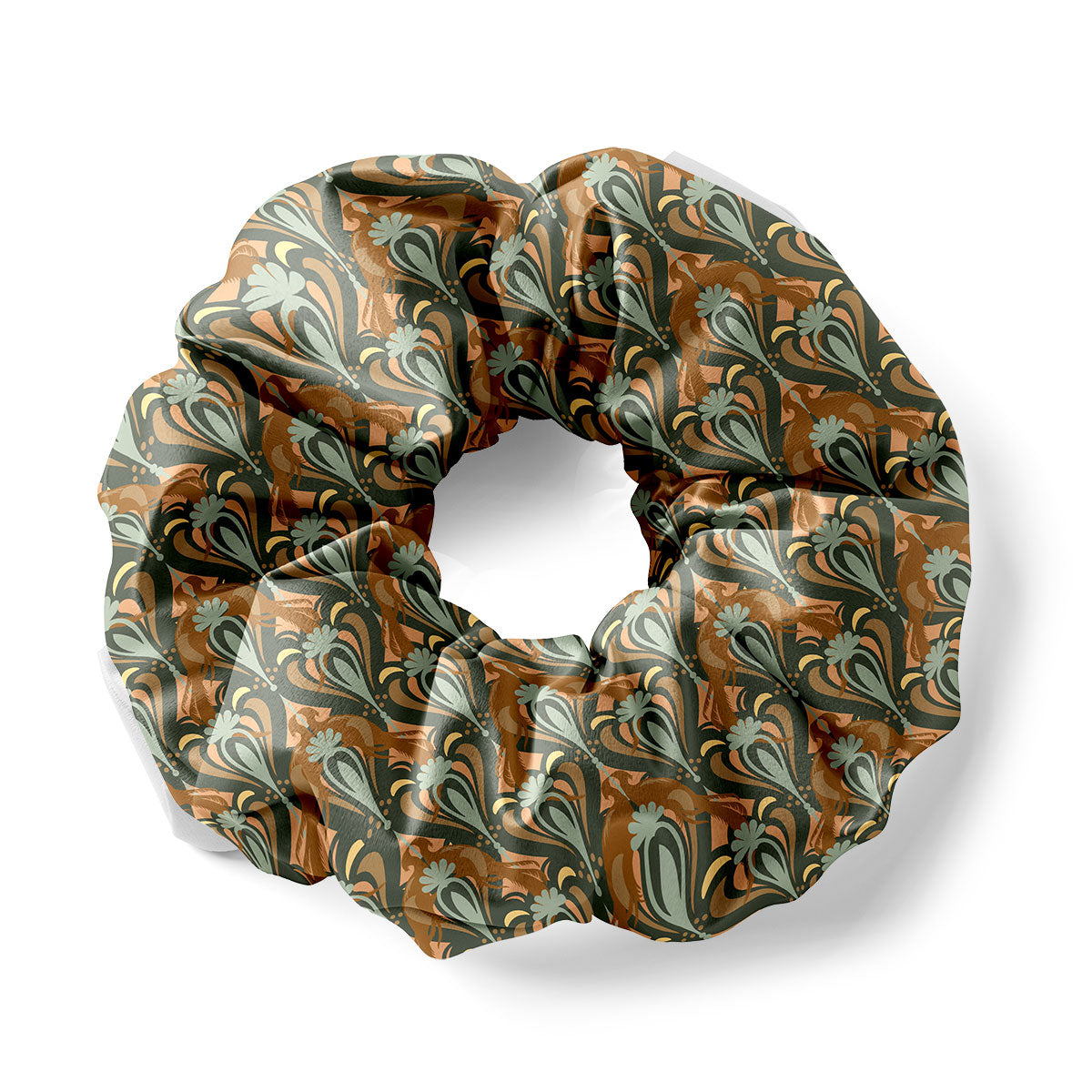 Silk Scrunchie | Orchard Filigree Azure