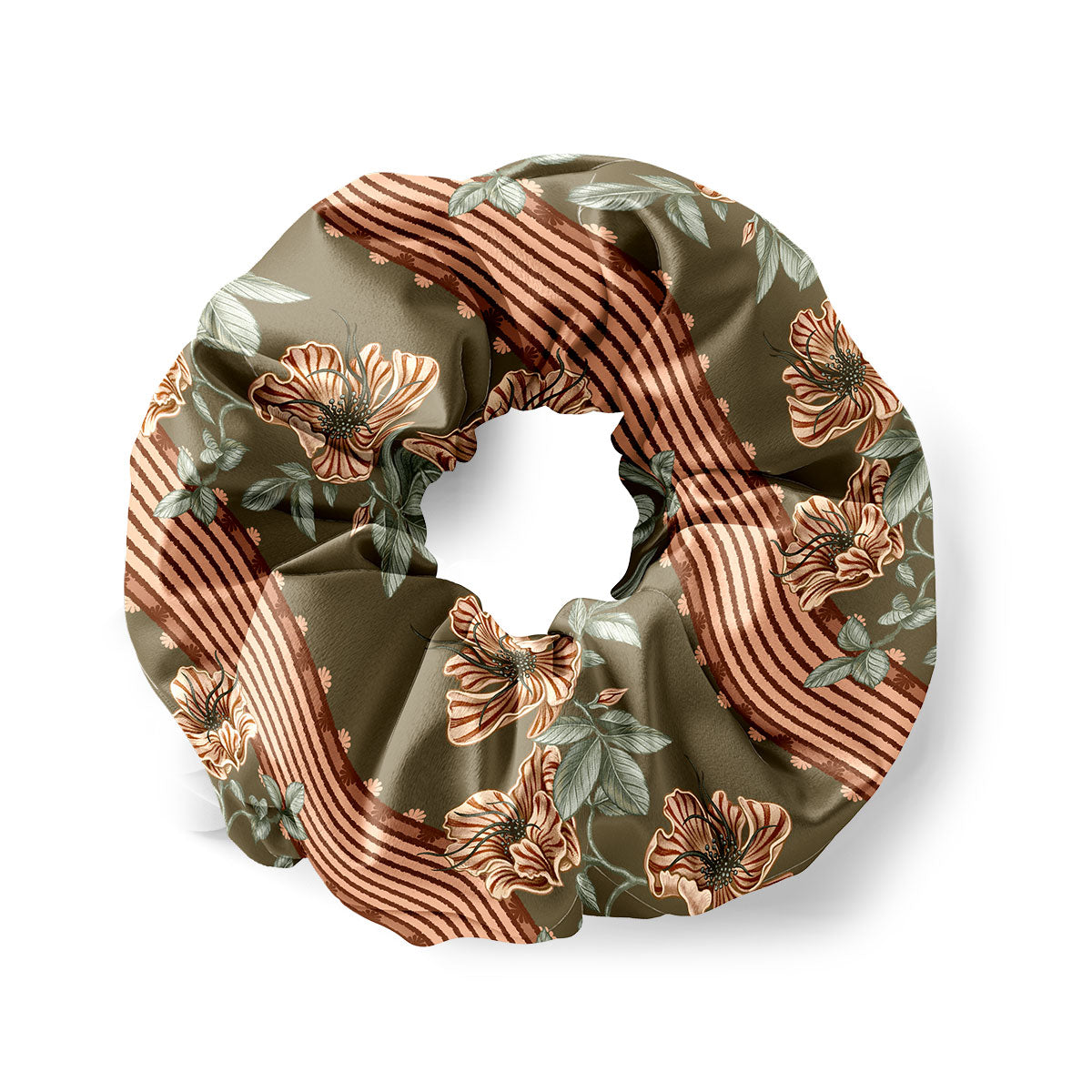 Silk Scrunchie | Orchard Bordure | Rust