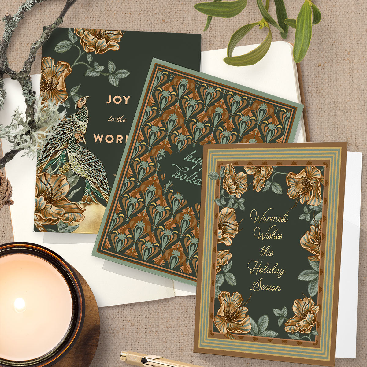 Holiday | Pheasant Filigree in Azure | Greeting Card