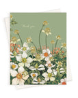 Thank You Anemone Floral Greeting Card - Ceylon Green