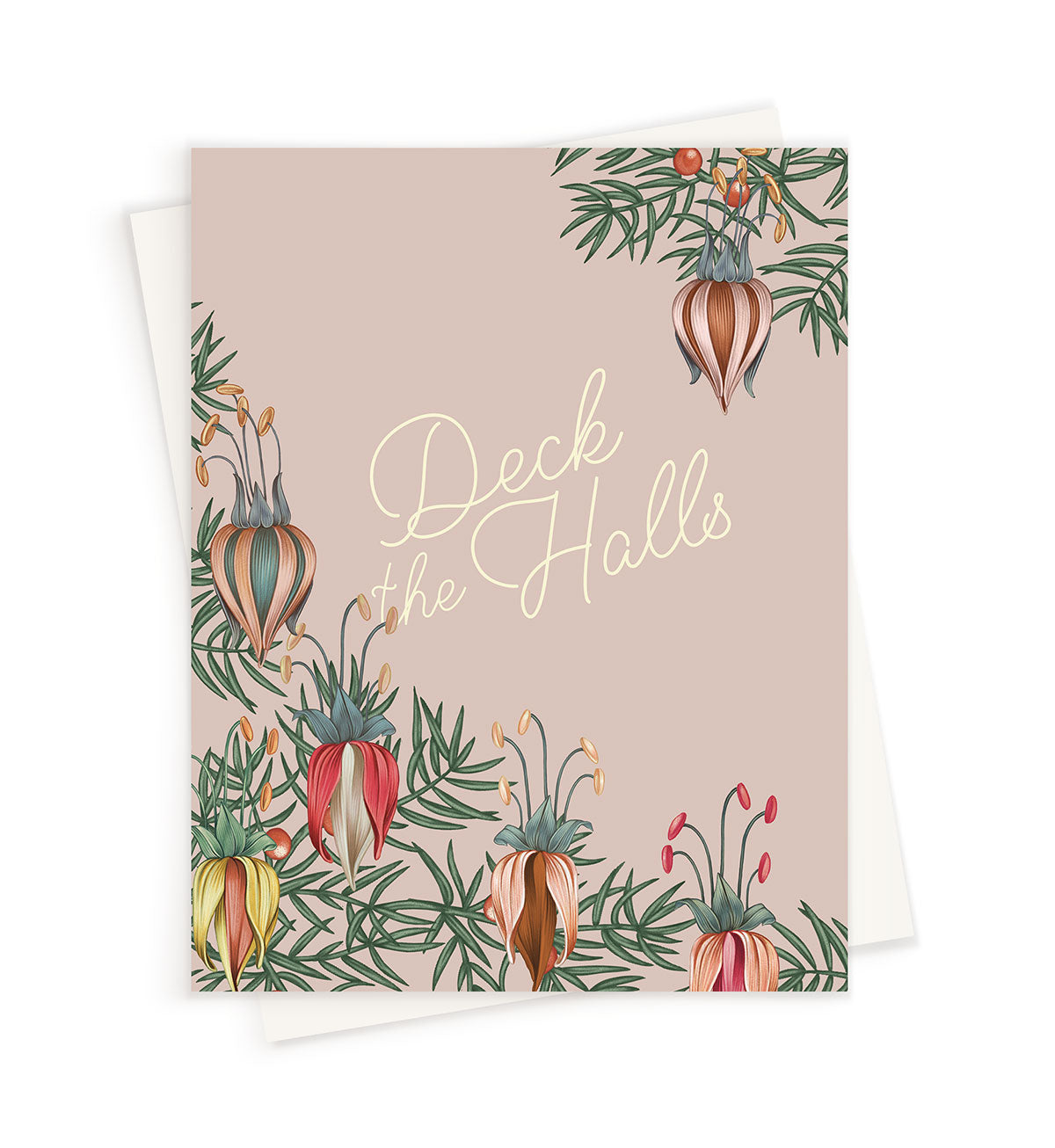 &quot;Deck the Halls&quot; Floral Ornament Greeting Card