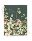 Happy Birthday Anemone Floral Greeting Card - Lake Blue