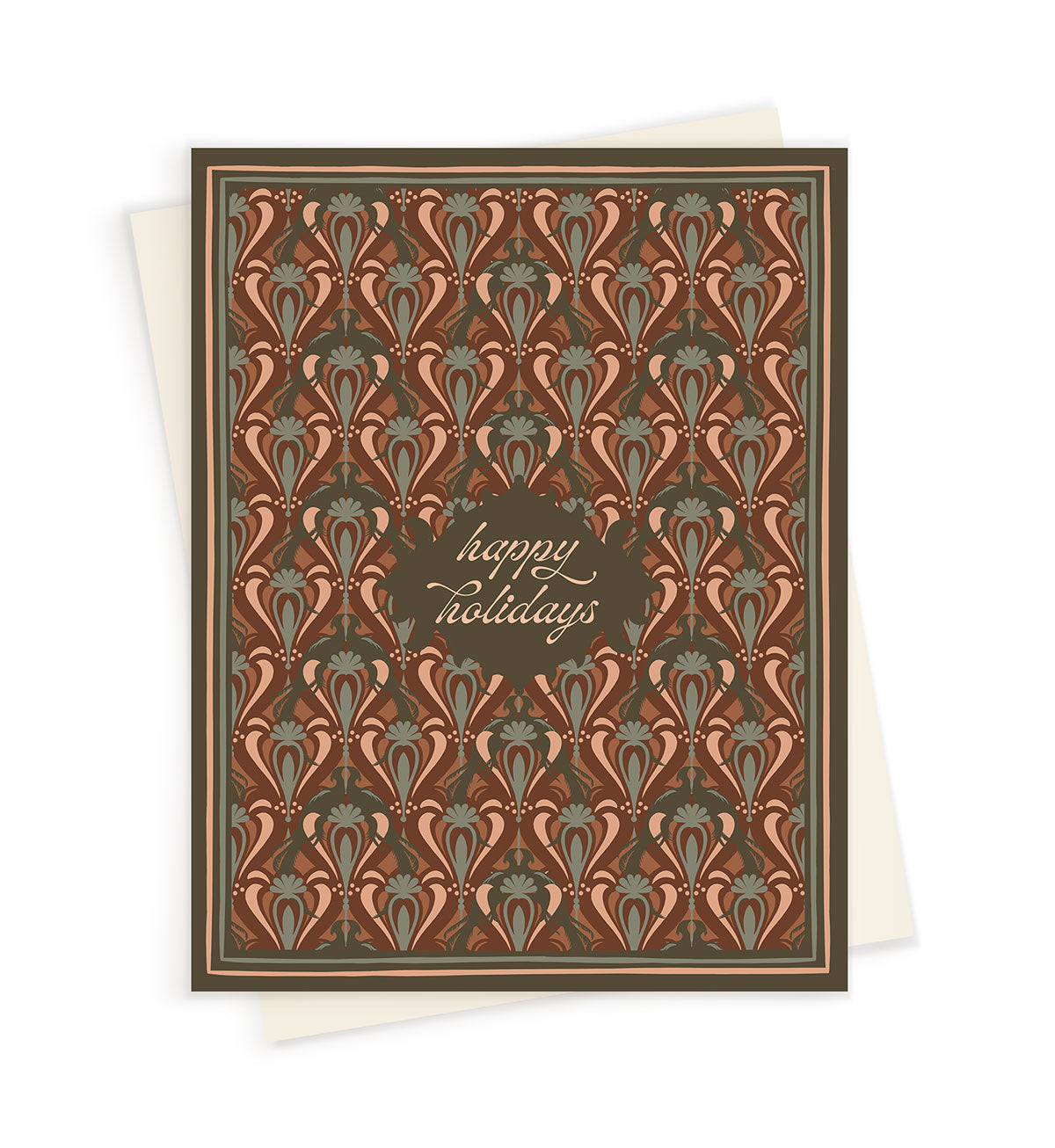 Holiday | Pheasant Filigree in Rust | Greeting Card